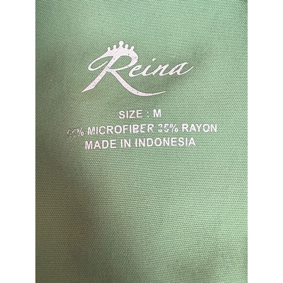 Reina Womens Green/Black Scrub Top Size Medium - Picture 5 of 5